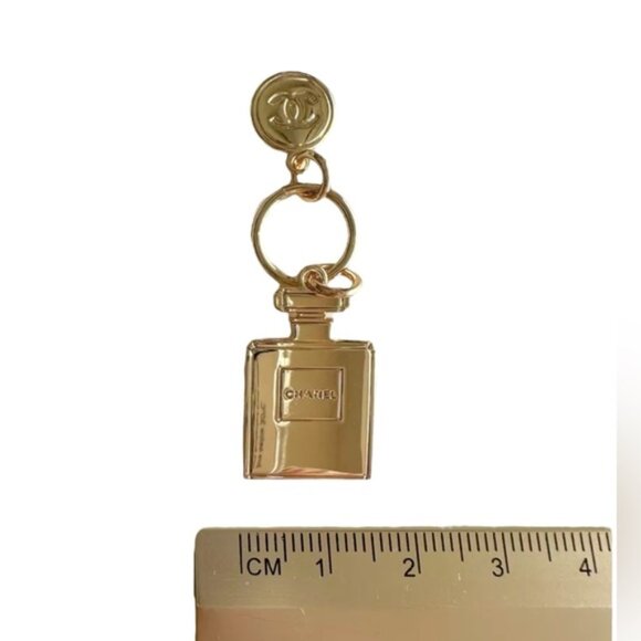 Authentic Chanel Double Sided Perfume Bottle Logo Charm & Small Blank Ca… - Picture 2 of 6